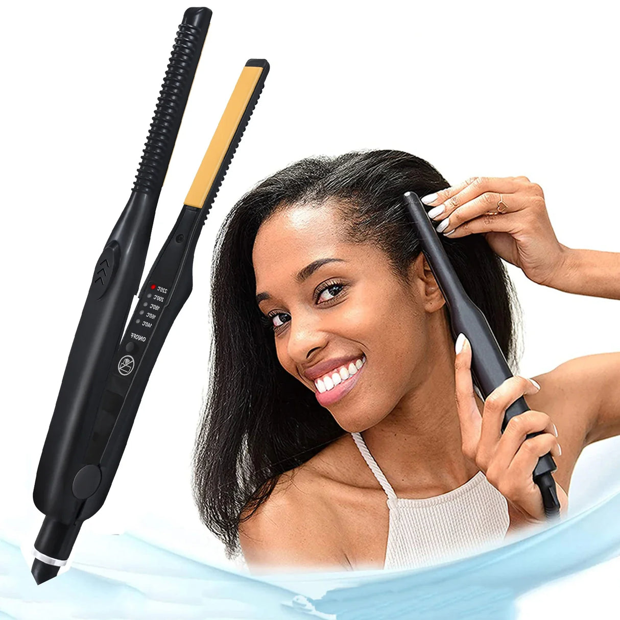 Mini Hair Straightener And Curler Ceramic Tourmaline 2-in-1 Styler - Product detail 6