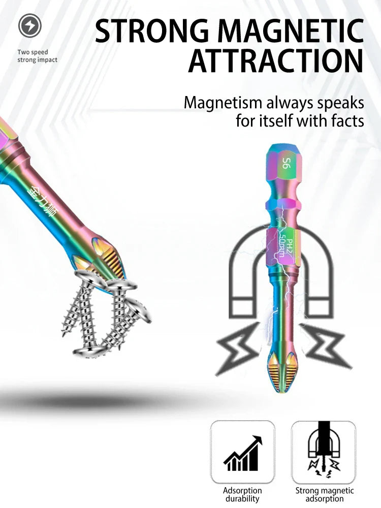 Professional Phillips Screwdriver Bit Set Rainbow Titanium Steel Impact Bits - Product detail 5