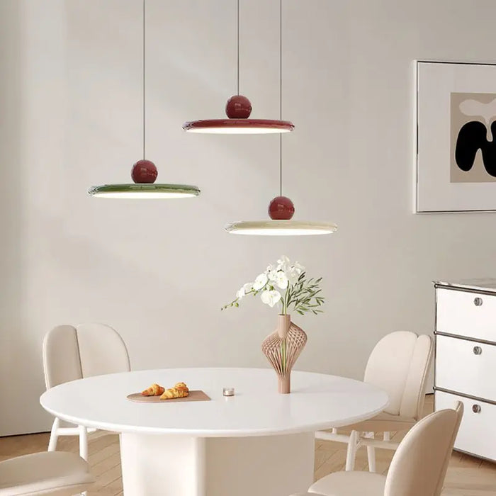 Modern Pendant Light Bauhaus-Inspired Glass Disc Design - Product showcase