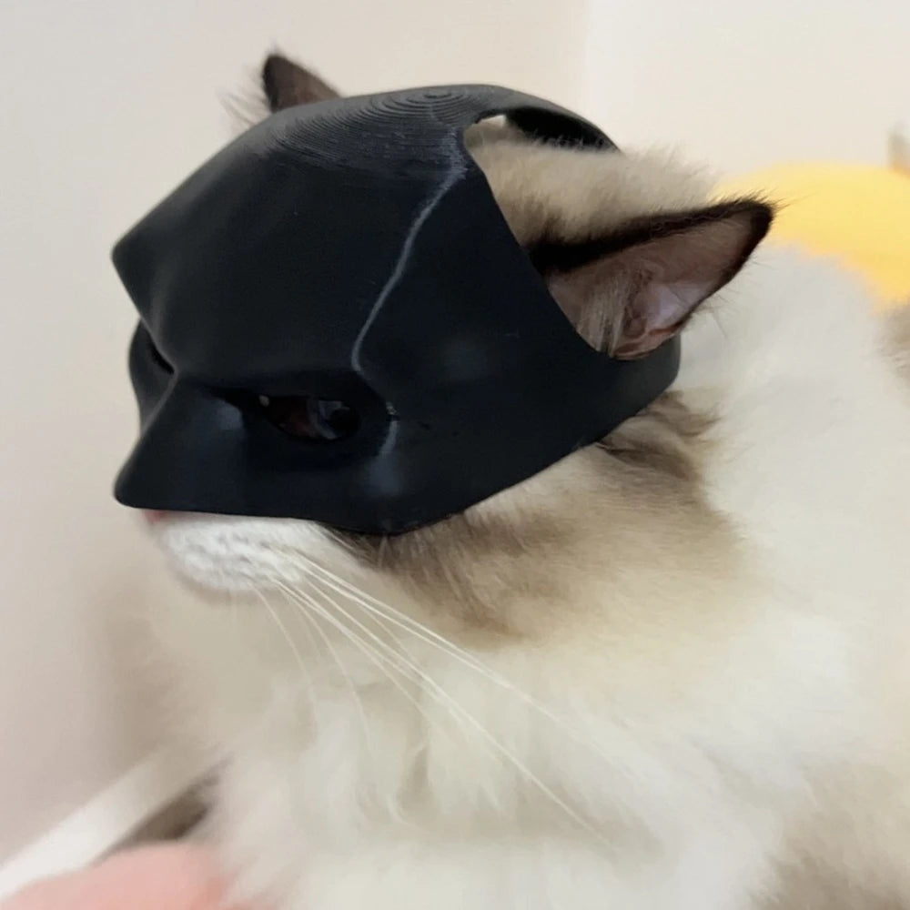 Batman Cat Mask Black PLA Superhero Pet Costume - Product detail 4