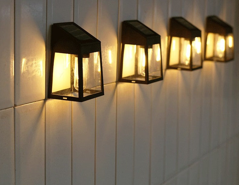 Solar Outdoor Wall Light  Modern Black Metal Frame - Product detail 6