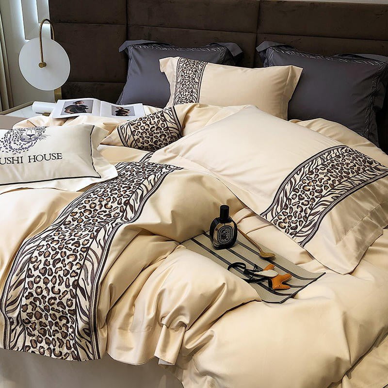 Luxury Egyptian Cotton Bedding Set  Embroidered Grey Pattern - Product detail 17