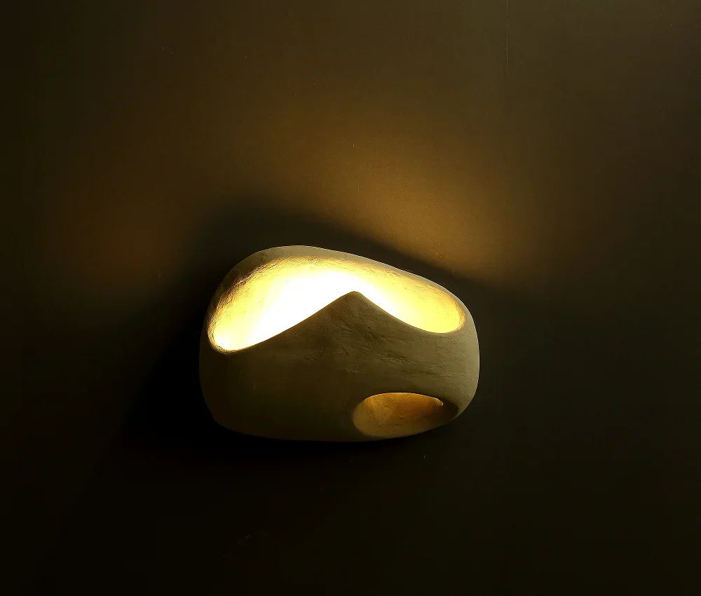 Minimalist Wall Sconce Sculptural Cement Design - Product detail 11