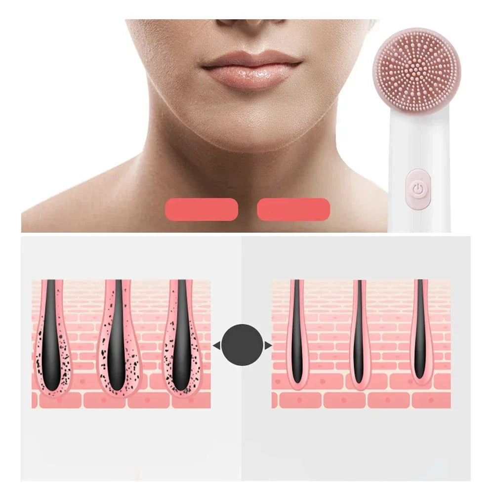 Silicone Facial Cleansing Brush  Dual Speed Massage Tool - Product detail 4