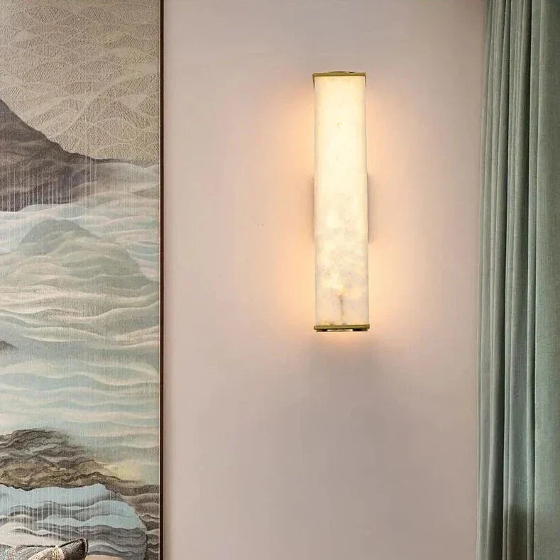 Modern Marble Wall Light Gold Copper Accent - Product example