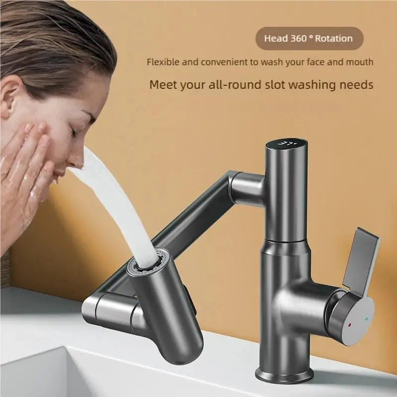 Modern Pull Out Basin Faucet Smart LED Temperature Display - Product detail 4
