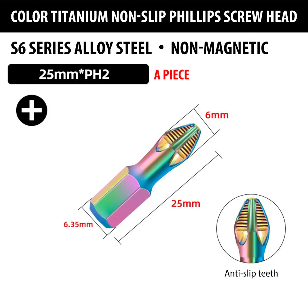 Professional Phillips Screwdriver Bit Set Rainbow Titanium Steel Impact Bits - Product detail 10