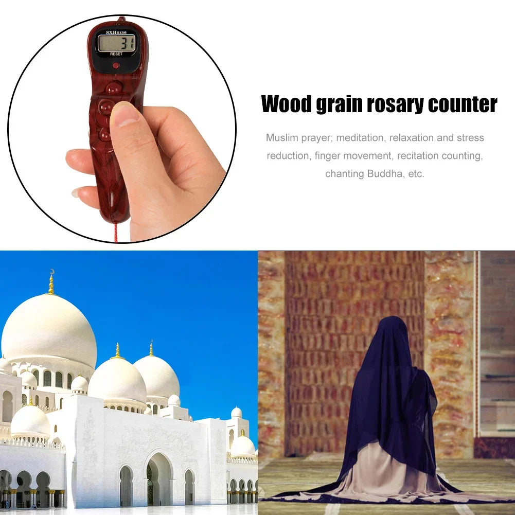 Digital Prayer Counter Wood Grain Design with Tassel - Product detail 9