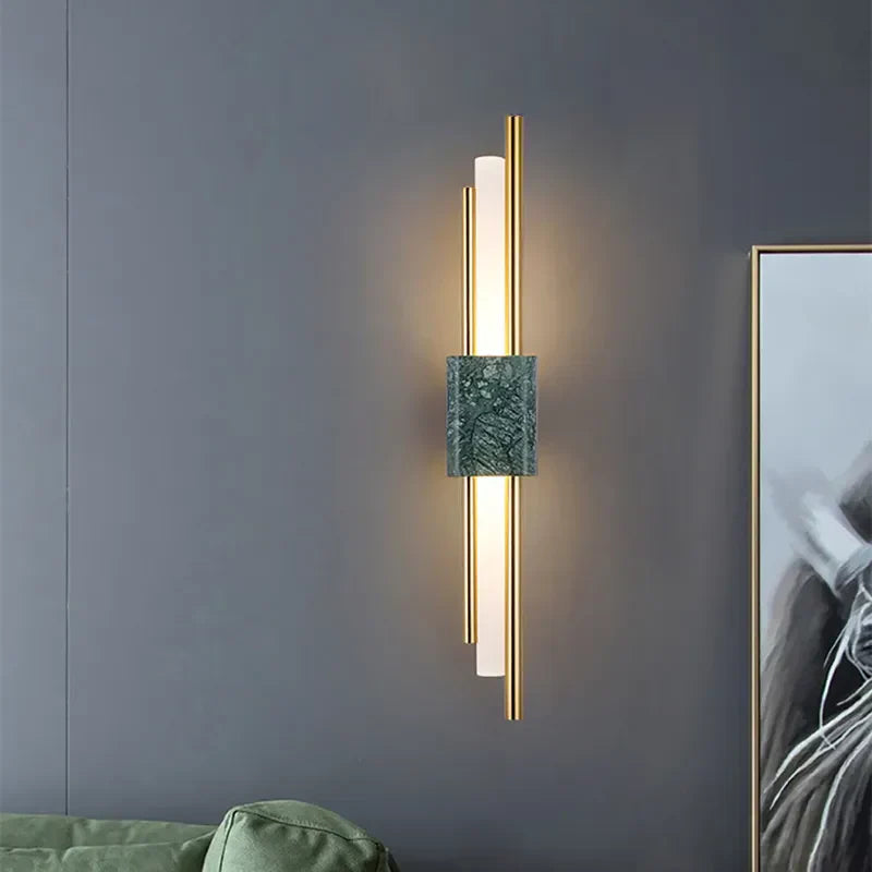 Modern Marble Wall Light Green Stone LED Sconce - Product detail 9