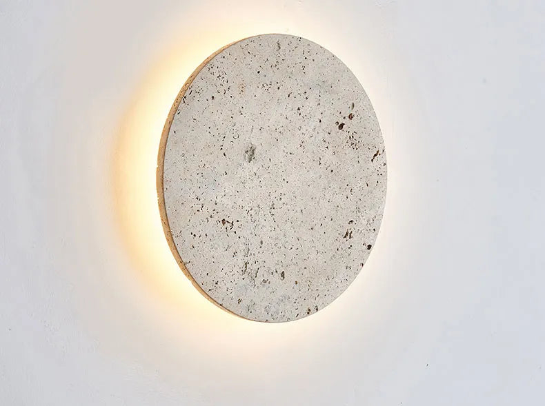 Round Travertine Wall Light Natural Stone LED Sconce - Product detail 11