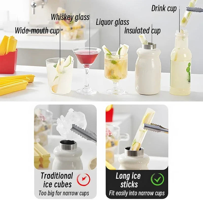 Long Ice Stick Mold Slim Silicone French Fries Design - Product showcase