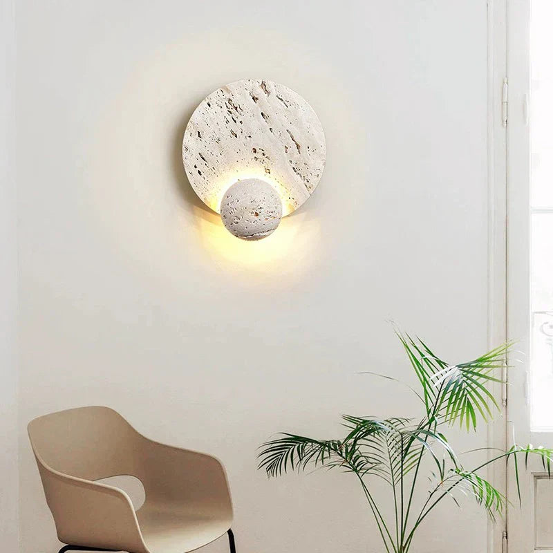 Stone Wall Light Natural Textured Round Design - Product detail 4