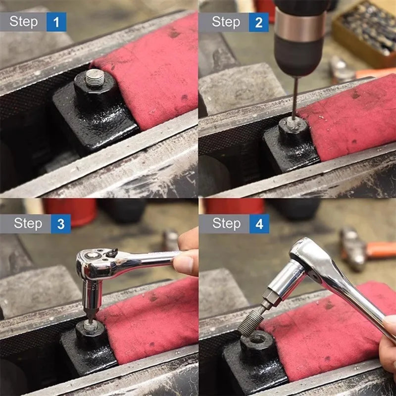 Professional Screw Extractor Set Heat-Treated Chrome-Moly Steel - Product detail 4