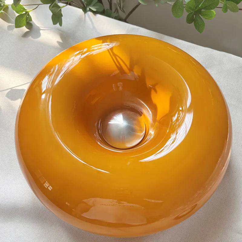 Modern Wall Sconce Orange Glass Dome Shade - Detailed view