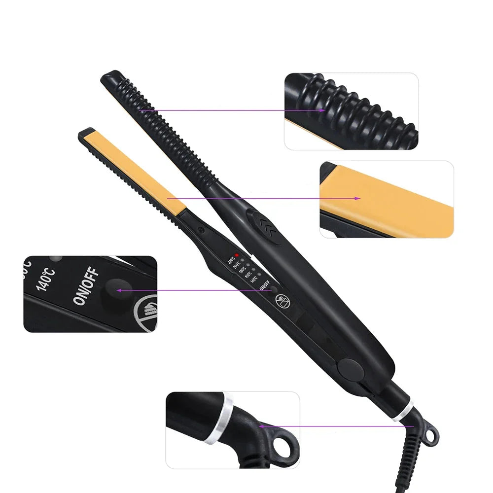 Mini Hair Straightener And Curler Ceramic Tourmaline 2-in-1 Styler - Product detail 4