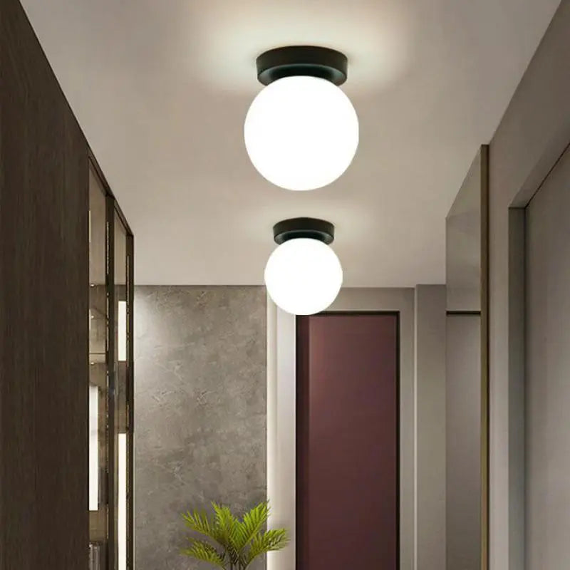 Modern Globe Ceiling Light  White Glass LED Fixture - Product detail 6