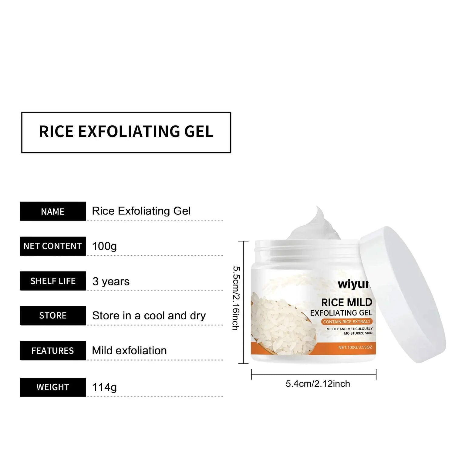 Rice Extract Exfoliating Gel  Gentle Pore Cleansing Formula - Product detail 6