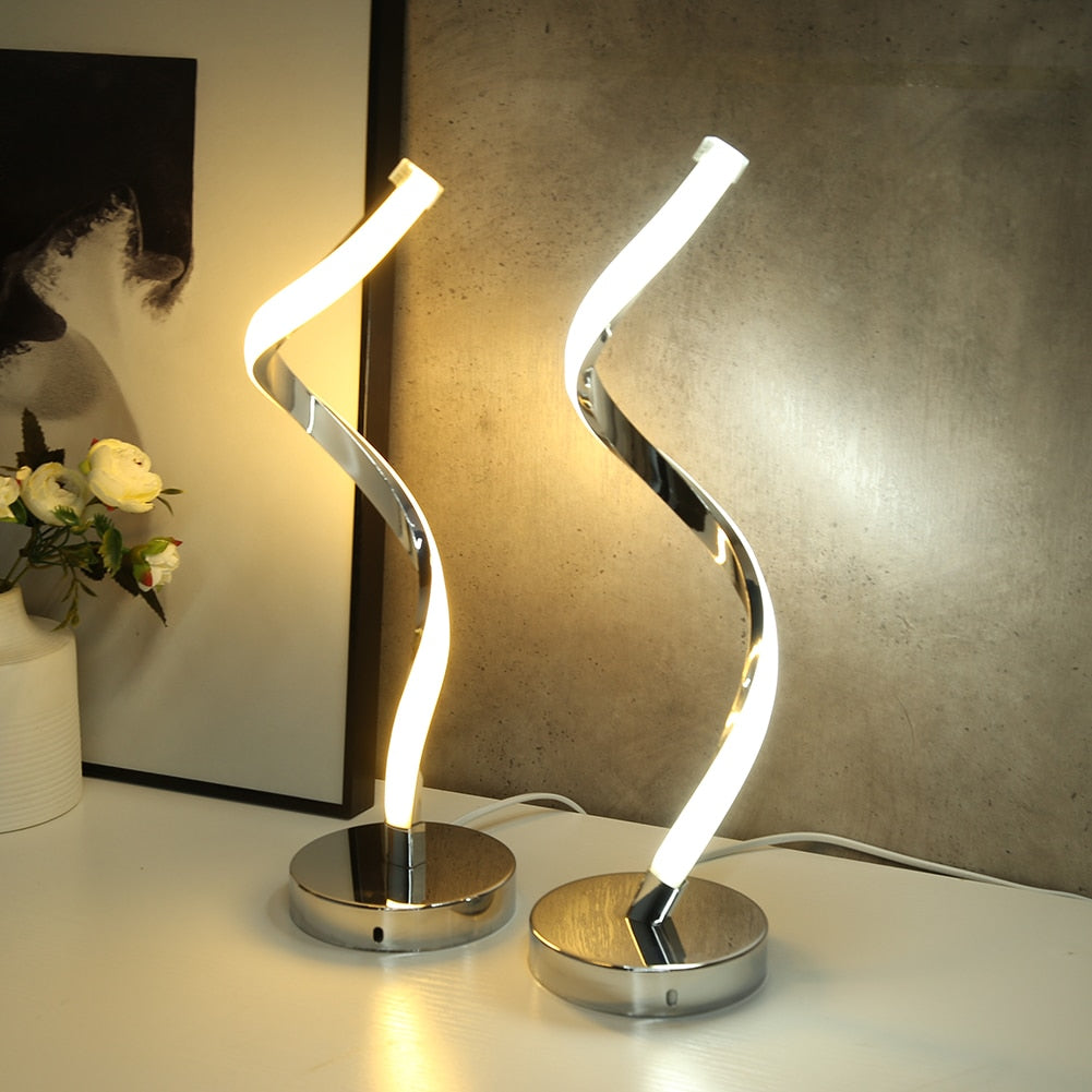 Modern LED Desk Lamp Spiral Design White Aluminum - Product detail 8