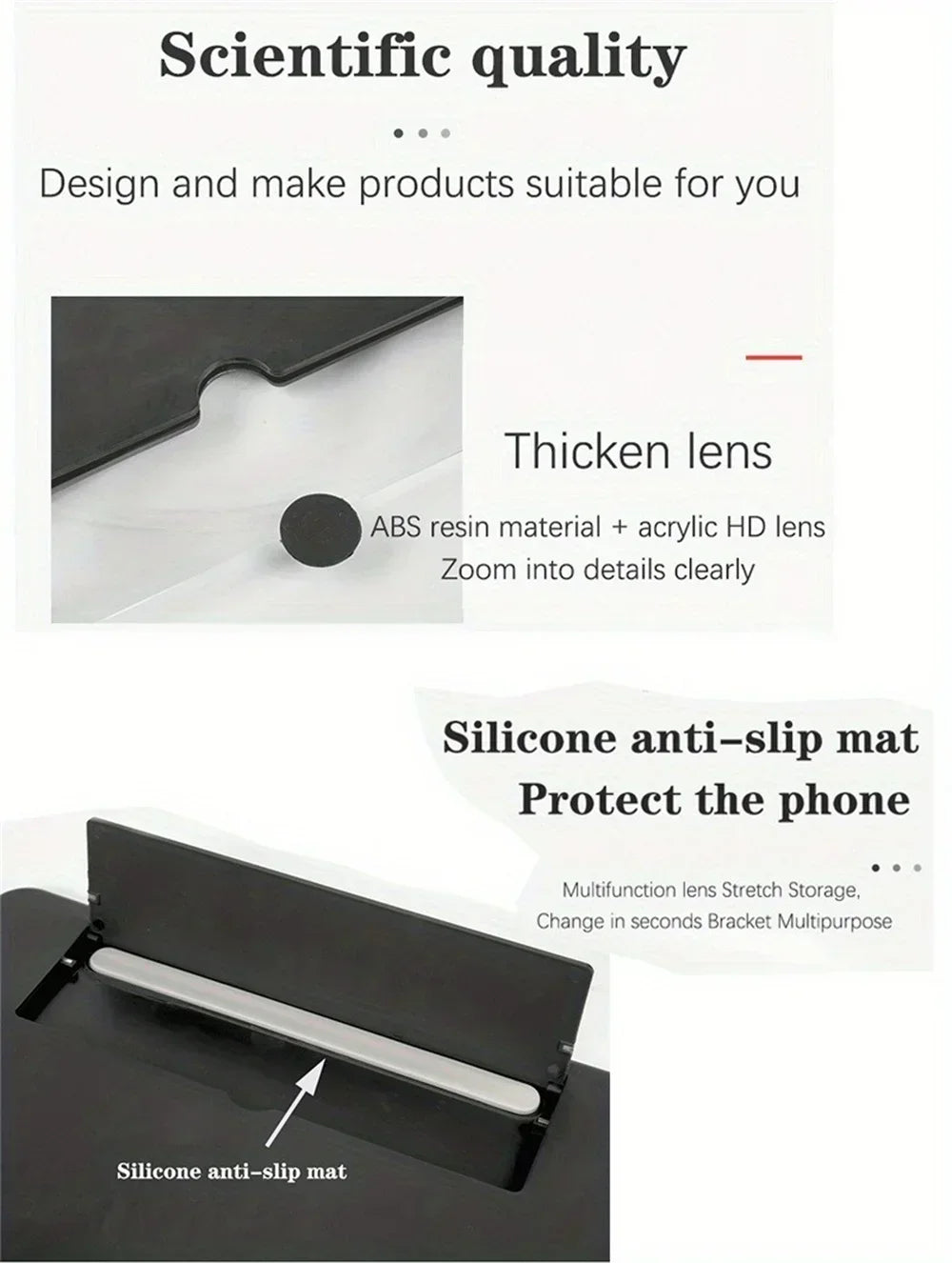 HD Screen Magnifier Portable 3X Zoom Display Amplifier - Product detail 10