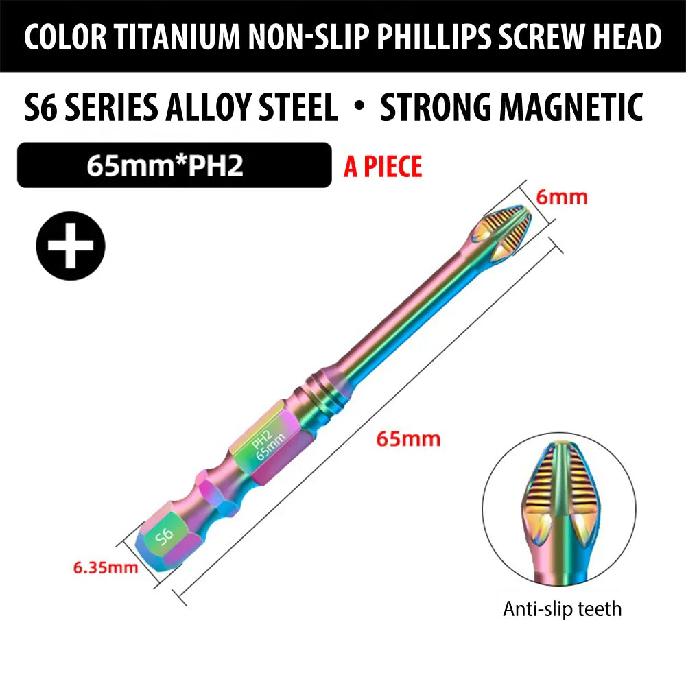 Professional Phillips Screwdriver Bit Set Rainbow Titanium Steel Impact Bits - Product detail 14