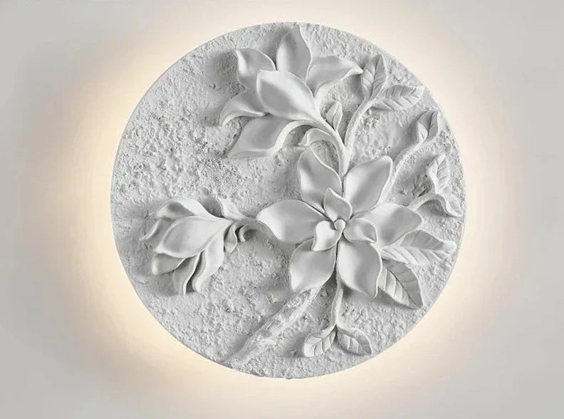 Vintage Wall Lamp French Round Floral Relief Design - Product detail 13