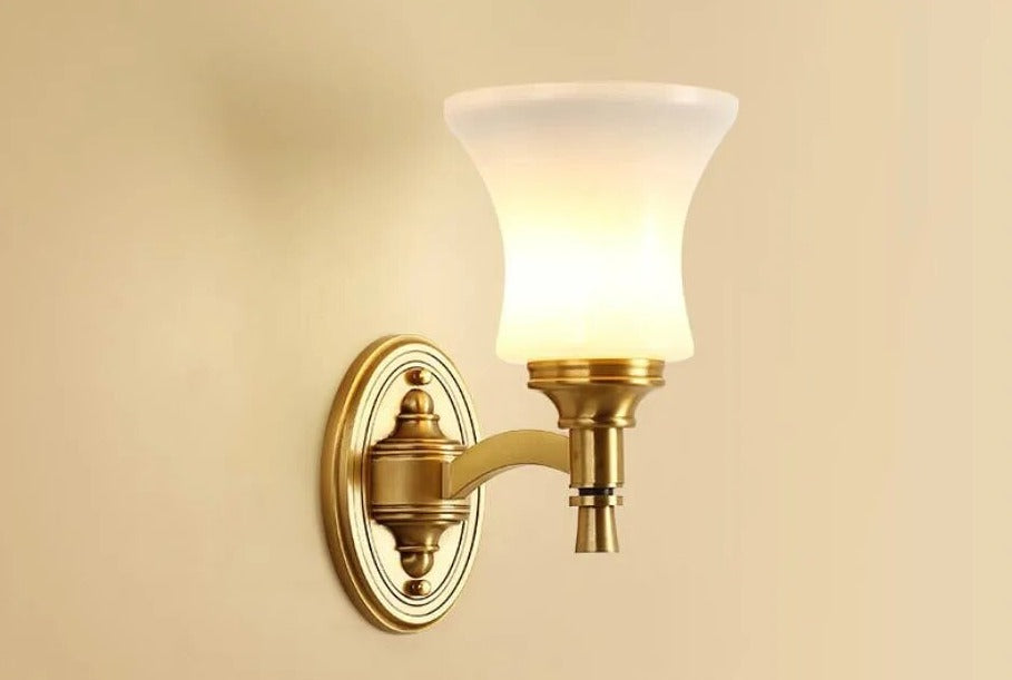 Classic Wall Sconce Curved Brass Arm With Fabric Shade - Product detail 11
