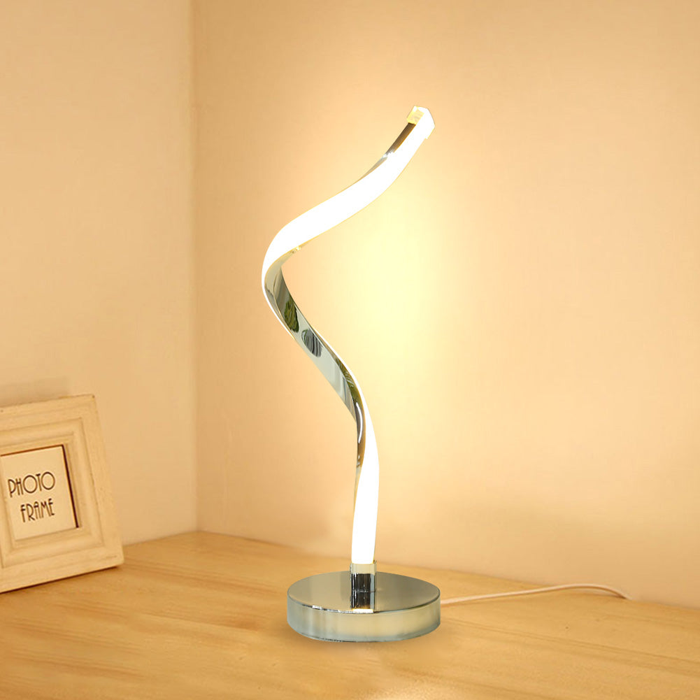 Modern LED Desk Lamp Spiral Design White Aluminum - Product detail 5