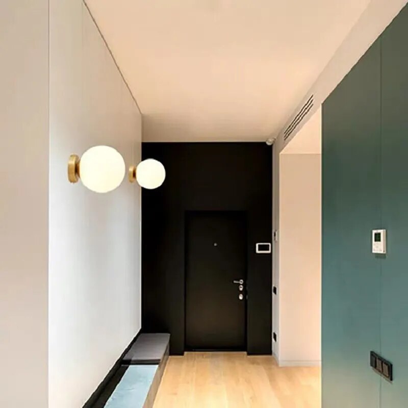 Modern Globe Ceiling Light  White Glass LED Fixture - Product detail 5