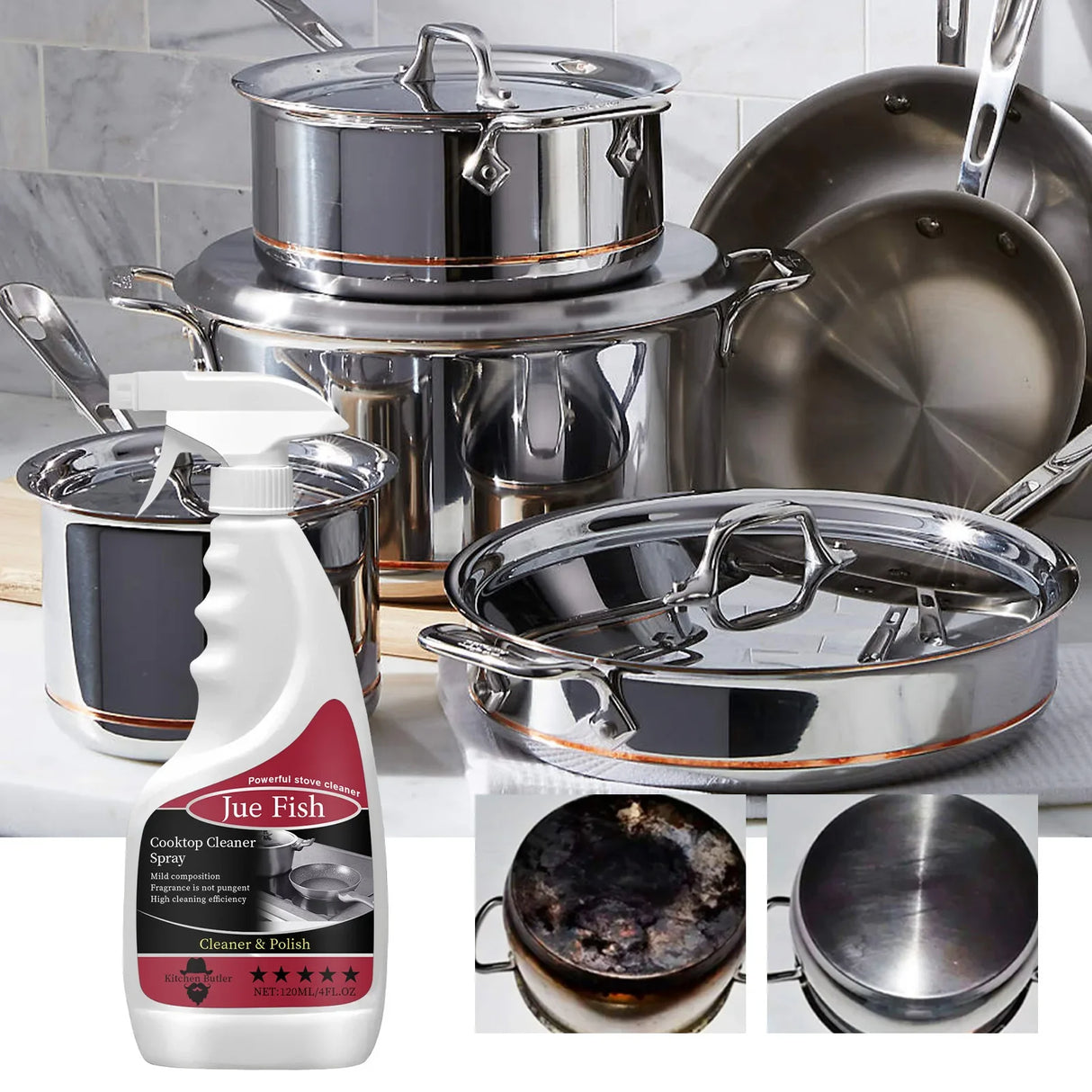 Professional Cooktop Cleaner  Heavy Grease  Grime Remover Spray - Product detail 5