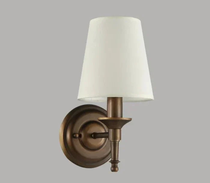 Modern LED Wall Sconce Brass Finish With Fabric Shade - Product detail 12