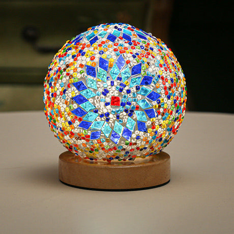 Mosaic Glass Table Lamp  Color-Changing LED Globe Design - Product detail 15