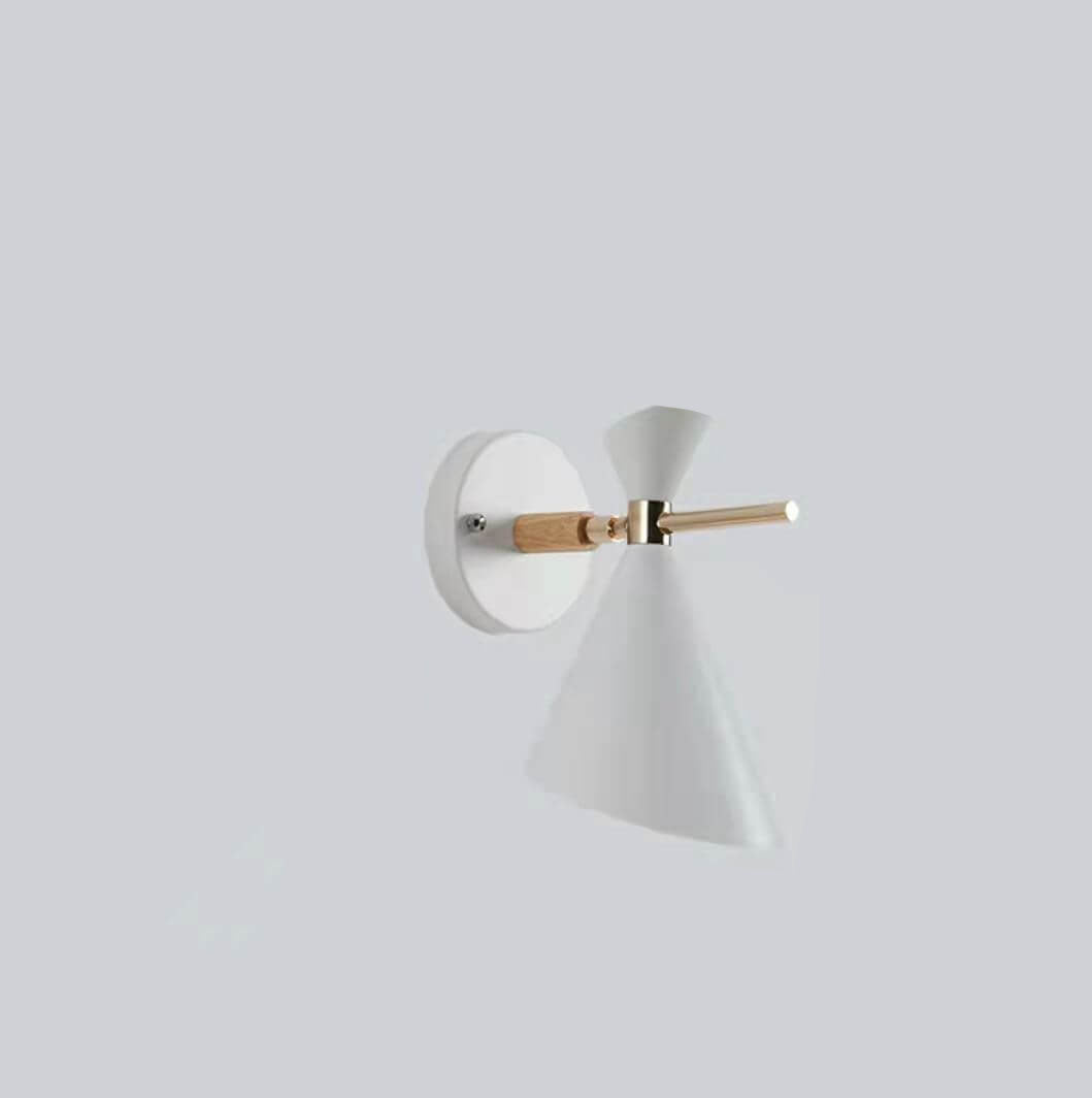 Modern Horn Wall Lamp White Metal Wood Accent - Product detail 9
