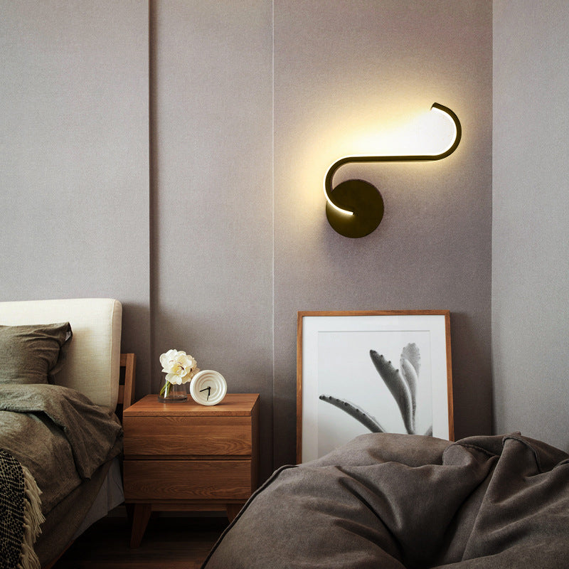 Modern LED Wall Sconce Curved Aluminum Half-Circle Design - Product detail 6