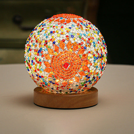 Mosaic Glass Table Lamp  Color-Changing LED Globe Design - Product detail 16