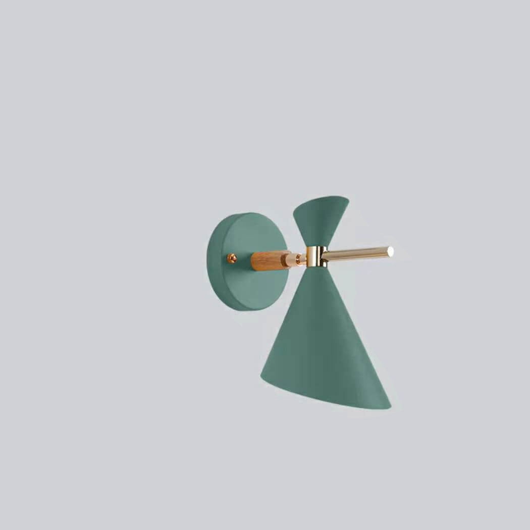 Modern Horn Wall Lamp White Metal Wood Accent - Product detail 11