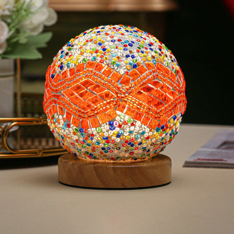 Mosaic Glass Table Lamp  Color-Changing LED Globe Design - Product detail 20