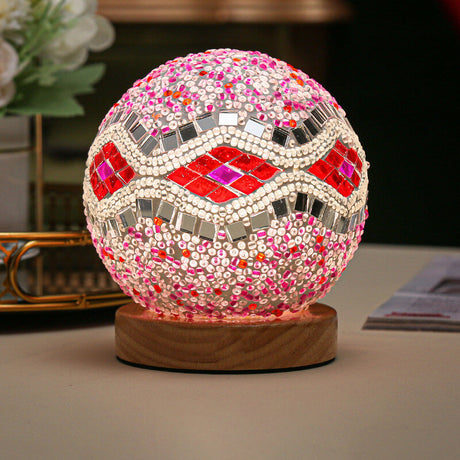 Mosaic Glass Table Lamp  Color-Changing LED Globe Design - Product detail 21