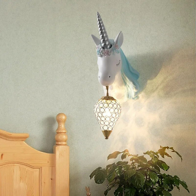 Unicorn Wall Light  Crystal Globe  Resin Design - Product showcase