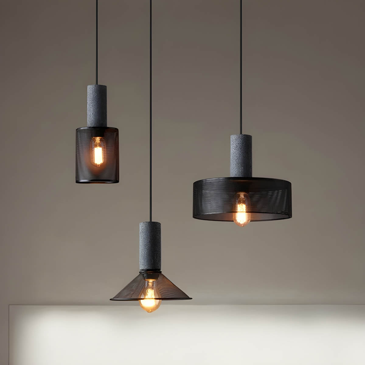 Industrial Pendant Light Concrete Iron Mesh Design - Product detail 4