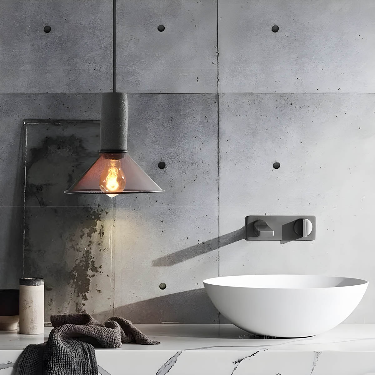 Industrial Pendant Light Concrete Iron Mesh Design - Product detail 9
