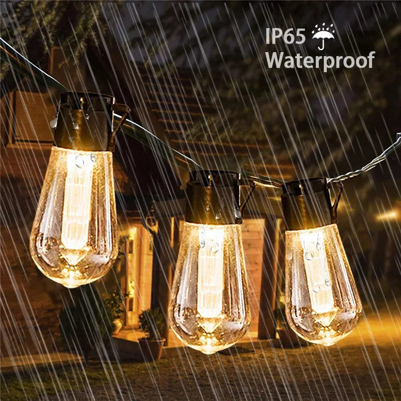 Solar String Lights  Retro Edison Glass Bulb Design - Product example
