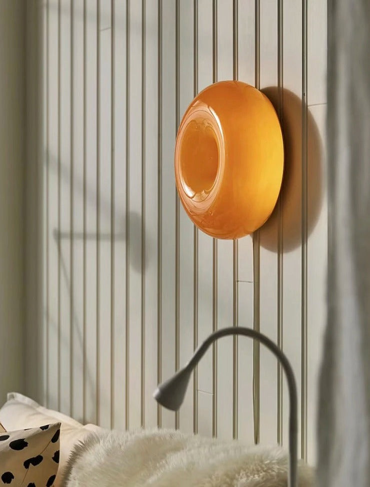 Modern Wall Sconce Orange Glass Dome Shade - Product example
