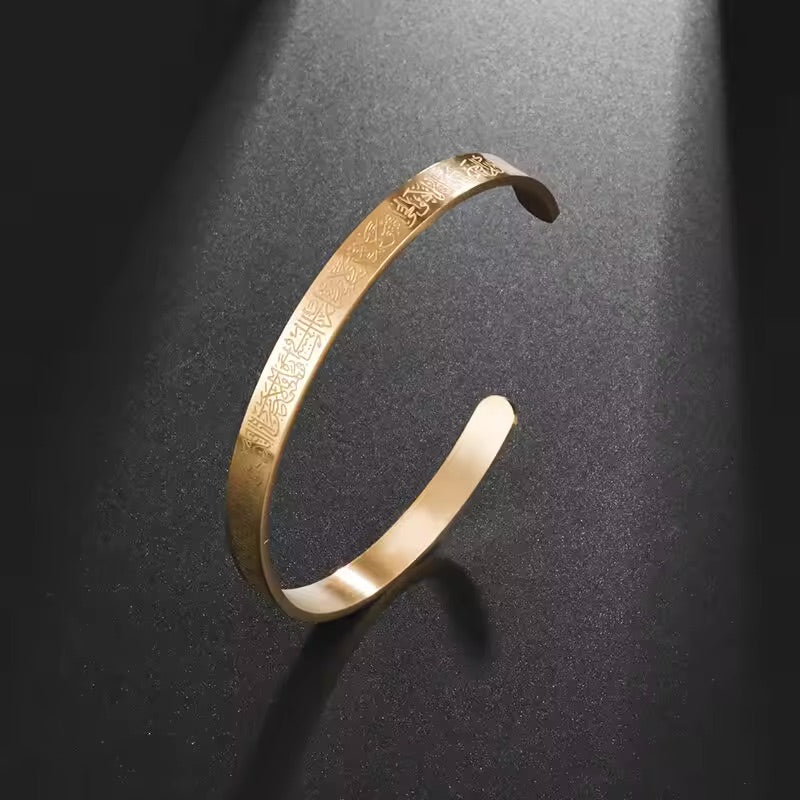 Arabic Script Bangle Bracelet  Engraved Stainless Steel Design - Product detail 6