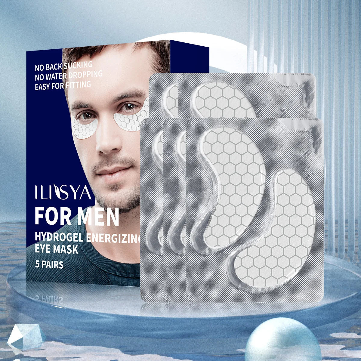 Mens Under Eye Patches  Hydrogel Dark Circle Treatment - Detailed view