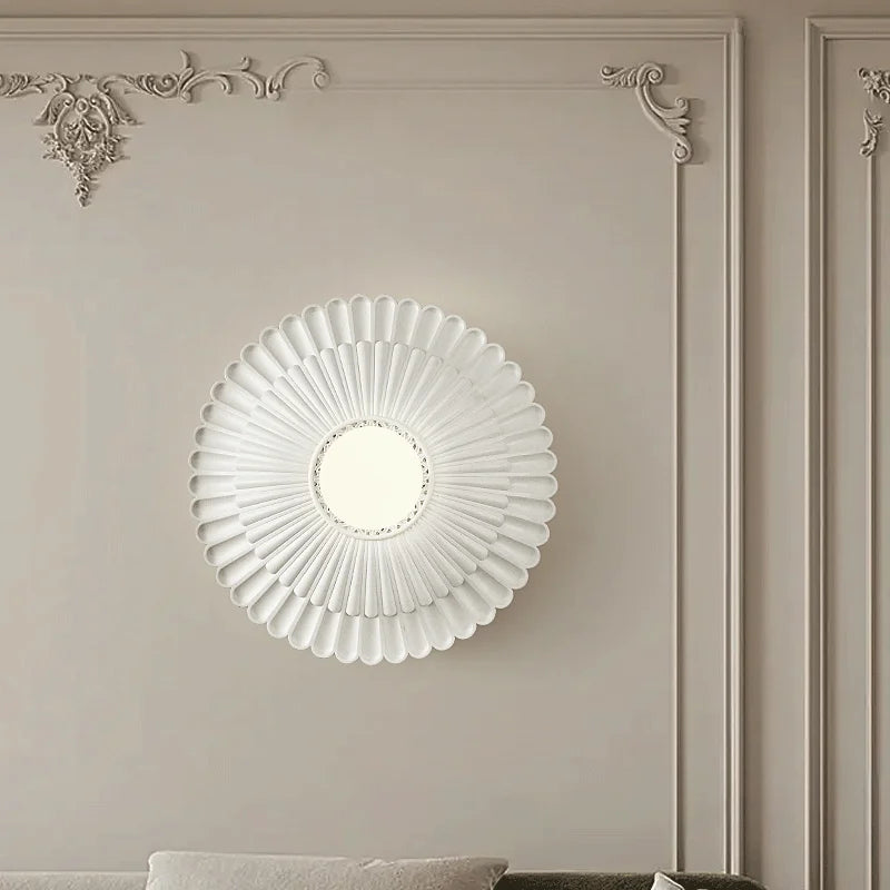 Modern French Wall Light Fluted Milk White Design - Product detail 4