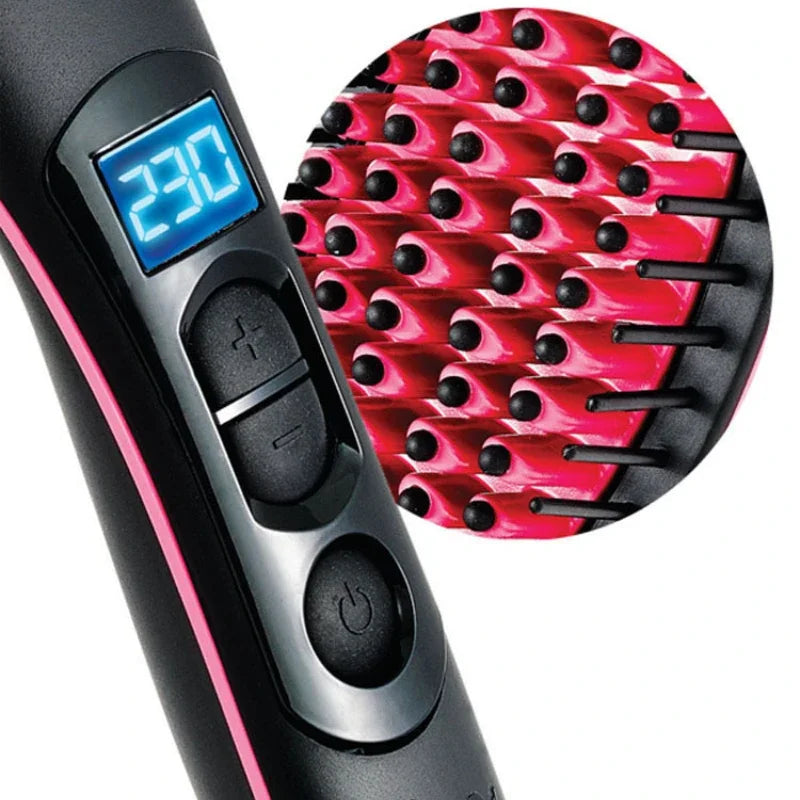Digital Hair Straightening Brush LCD Temperature Control - Product example