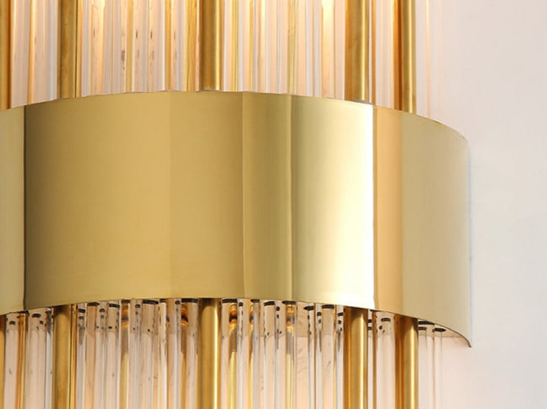 Modern Crystal Wall Lamp Gold Finish Metal Sconce - Product detail 19