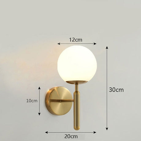 Modern Wall Sconce  Brushed Gold Globe Light - Product detail 15