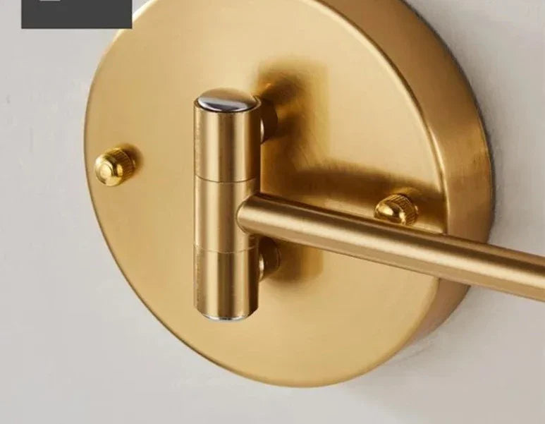 Modern Adjustable Wall Light Brushed Gold Swing Arm Design - Product detail 5