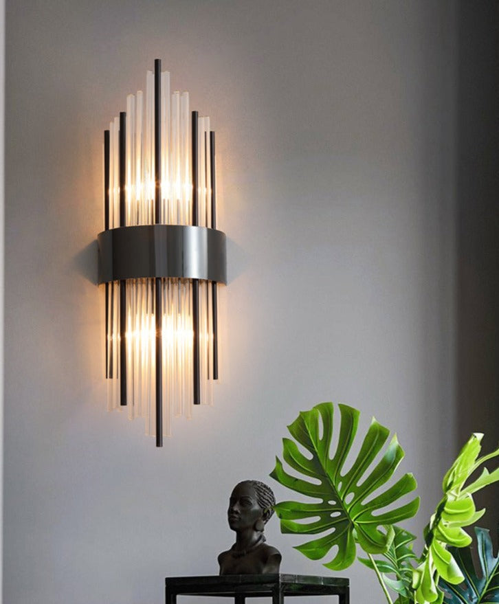 Modern Crystal Wall Lamp Gold Finish Metal Sconce - Product detail 21